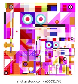 Trendy geometric elements memphis greeting cards design. Retro style texture, pattern and elements. Modern abstract design poster and cover template