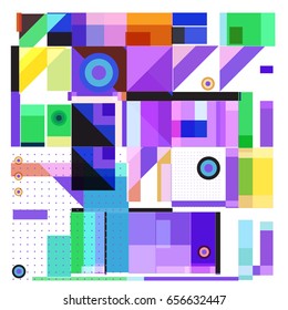 Trendy geometric elements memphis greeting cards design. Retro style texture, pattern and elements. Modern abstract design poster and cover template