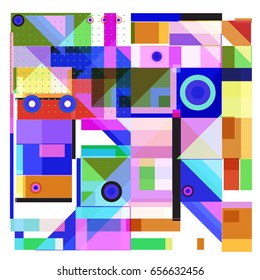 Trendy geometric elements memphis greeting cards design. Retro style texture, pattern and elements. Modern abstract design poster and cover template
