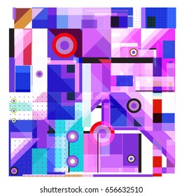 Trendy geometric elements memphis greeting cards design. Retro style texture, pattern and elements. Modern abstract design poster and cover template