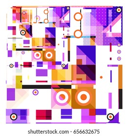 Trendy geometric elements memphis greeting cards design. Retro style texture, pattern and elements. Modern abstract design poster and cover template