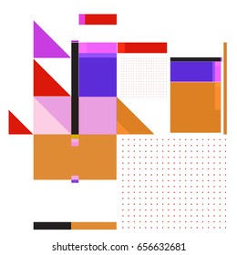 Trendy geometric elements memphis greeting cards design. Retro style texture, pattern and elements. Modern abstract design poster and cover template