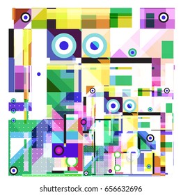 Trendy geometric elements memphis greeting cards design. Retro style texture, pattern and elements. Modern abstract design poster and cover template