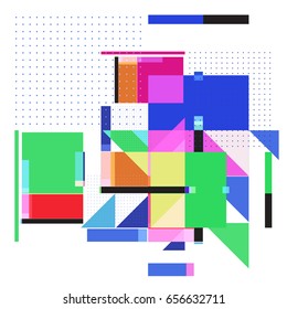 Trendy geometric elements memphis greeting cards design. Retro style texture, pattern and elements. Modern abstract design poster and cover template