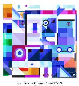 Trendy geometric elements memphis greeting cards design. Retro style texture, pattern and elements. Modern abstract design poster and cover template