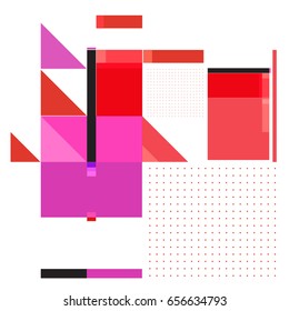 Trendy geometric elements memphis greeting cards design. Retro style texture, pattern and elements. Modern abstract design poster and cover template