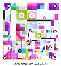 Trendy geometric elements memphis greeting cards design. Retro style texture, pattern and elements. Modern abstract design poster and cover template