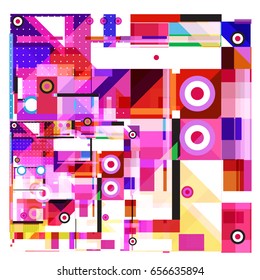 Trendy geometric elements memphis greeting cards design. Retro style texture, pattern and elements. Modern abstract design poster and cover template