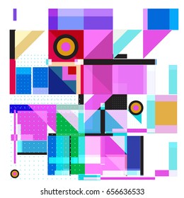 Trendy geometric elements memphis greeting cards design. Retro style texture, pattern and elements. Modern abstract design poster and cover template