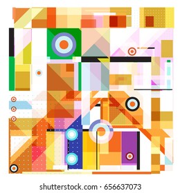 Trendy geometric elements memphis greeting cards design. Retro style texture, pattern and elements. Modern abstract design poster and cover template