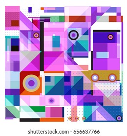 Trendy geometric elements memphis greeting cards design. Retro style texture, pattern and elements. Modern abstract design poster and cover template