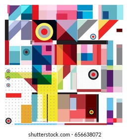 Trendy geometric elements memphis greeting cards design. Retro style texture, pattern and elements. Modern abstract design poster and cover template