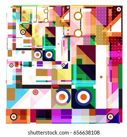 Trendy geometric elements memphis greeting cards design. Retro style texture, pattern and elements. Modern abstract design poster and cover template