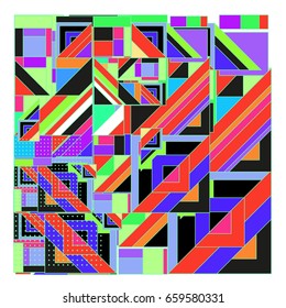 Trendy geometric elements memphis greeting cards design. Retro style texture, pattern and elements. Modern abstract design poster and cover template