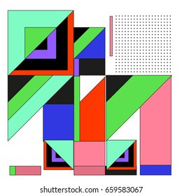 Trendy geometric elements memphis greeting cards design. Retro style texture, pattern and elements. Modern abstract design poster and cover template