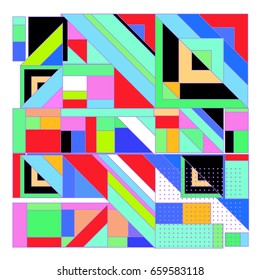 Trendy geometric elements memphis greeting cards design. Retro style texture, pattern and elements. Modern abstract design poster and cover template