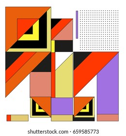 Trendy geometric elements memphis greeting cards design. Retro style texture, pattern and elements. Modern abstract design poster and cover template