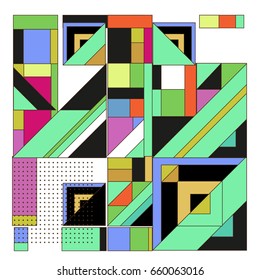 Trendy geometric elements memphis greeting cards design. Retro style texture, pattern and elements. Modern abstract design poster and cover template