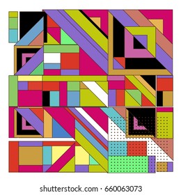 Trendy geometric elements memphis greeting cards design. Retro style texture, pattern and elements. Modern abstract design poster and cover template
