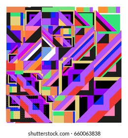 Trendy geometric elements memphis greeting cards design. Retro style texture, pattern and elements. Modern abstract design poster and cover template