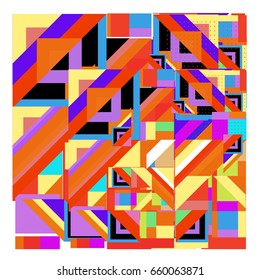 Trendy geometric elements memphis greeting cards design. Retro style texture, pattern and elements. Modern abstract design poster and cover template