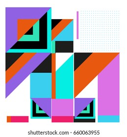 Trendy geometric elements memphis greeting cards design. Retro style texture, pattern and elements. Modern abstract design poster and cover template