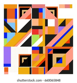 Trendy geometric elements memphis greeting cards design. Retro style texture, pattern and elements. Modern abstract design poster and cover template