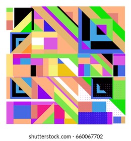 Trendy geometric elements memphis greeting cards design. Retro style texture, pattern and elements. Modern abstract design poster and cover template