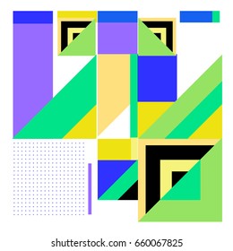 Trendy geometric elements memphis greeting cards design. Retro style texture, pattern and elements. Modern abstract design poster and cover template