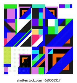 Trendy geometric elements memphis greeting cards design. Retro style texture, pattern and elements. Modern abstract design poster and cover template