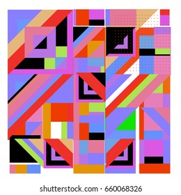 Trendy geometric elements memphis greeting cards design. Retro style texture, pattern and elements. Modern abstract design poster and cover template