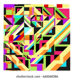 Trendy geometric elements memphis greeting cards design. Retro style texture, pattern and elements. Modern abstract design poster and cover template