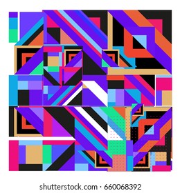 Trendy geometric elements memphis greeting cards design. Retro style texture, pattern and elements. Modern abstract design poster and cover template