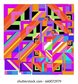 Trendy geometric elements memphis greeting cards design. Retro style texture, pattern and elements. Modern abstract design poster and cover template