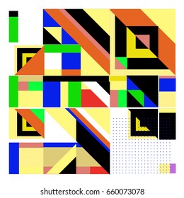 Trendy geometric elements memphis greeting cards design. Retro style texture, pattern and elements. Modern abstract design poster and cover template