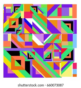 Trendy geometric elements memphis greeting cards design. Retro style texture, pattern and elements. Modern abstract design poster and cover template