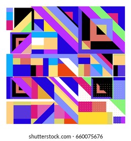 Trendy geometric elements memphis greeting cards design. Retro style texture, pattern and elements. Modern abstract design poster and cover template