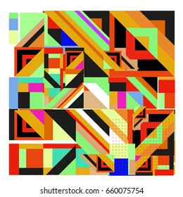 Trendy geometric elements memphis greeting cards design. Retro style texture, pattern and elements. Modern abstract design poster and cover template