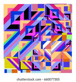 Trendy geometric elements memphis greeting cards design. Retro style texture, pattern and elements. Modern abstract design poster and cover template