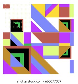 Trendy geometric elements memphis greeting cards design. Retro style texture, pattern and elements. Modern abstract design poster and cover template