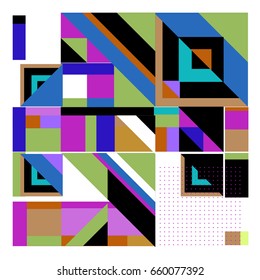 Trendy geometric elements memphis greeting cards design. Retro style texture, pattern and elements. Modern abstract design poster and cover template