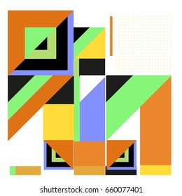Trendy geometric elements memphis greeting cards design. Retro style texture, pattern and elements. Modern abstract design poster and cover template