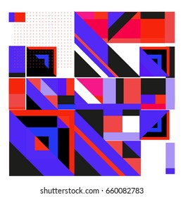 Trendy geometric elements memphis greeting cards design. Retro style texture, pattern and elements. Modern abstract design poster and cover template