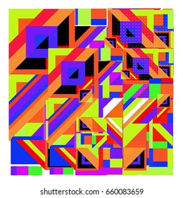 Trendy geometric elements memphis greeting cards design. Retro style texture, pattern and elements. Modern abstract design poster and cover template