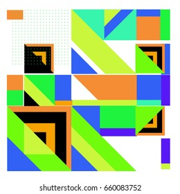 Trendy geometric elements memphis greeting cards design. Retro style texture, pattern and elements. Modern abstract design poster and cover template