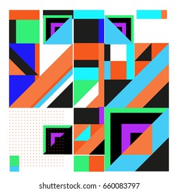 Trendy geometric elements memphis greeting cards design. Retro style texture, pattern and elements. Modern abstract design poster and cover template
