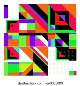 Trendy geometric elements memphis greeting cards design. Retro style texture, pattern and elements. Modern abstract design poster and cover template
