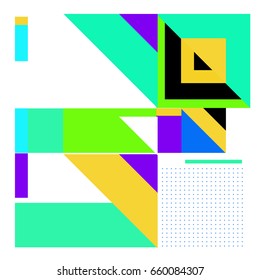 Trendy geometric elements memphis greeting cards design. Retro style texture, pattern and elements. Modern abstract design poster and cover template