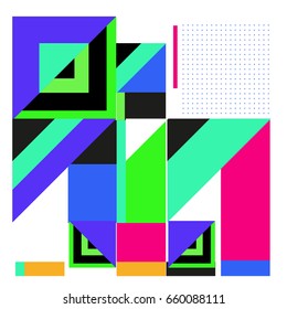 Trendy geometric elements memphis greeting cards design. Retro style texture, pattern and elements. Modern abstract design poster and cover template