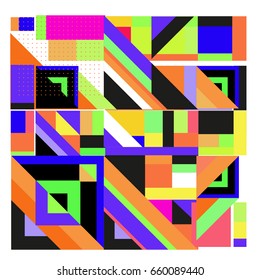 Trendy geometric elements memphis greeting cards design. Retro style texture, pattern and elements. Modern abstract design poster and cover template